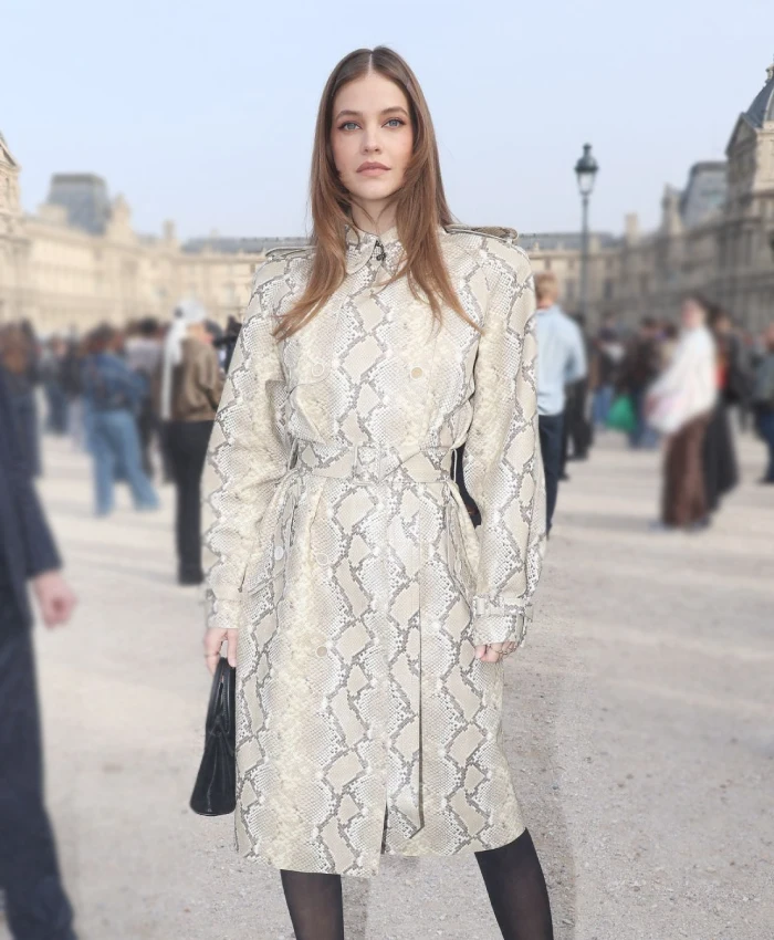 Shop Fashion Week 2026 Barbara Palvin Python Printed Coat