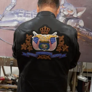 Shop Jeff Hamilton Hajime Sorayama Black Leather Jacket