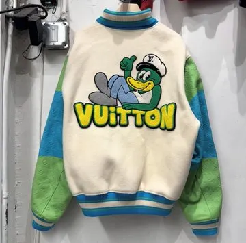 Shop Louis Vuitton Duck Graphic Varsity Jacket