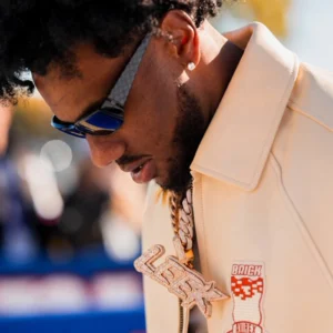 Shop Malik Nabers Nigel Sylvester x Avirex Icon Brick Bomber Jacket
