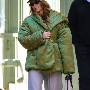 Shop NYC 2026 Jennifer Lawrence Floral Green Jacket
