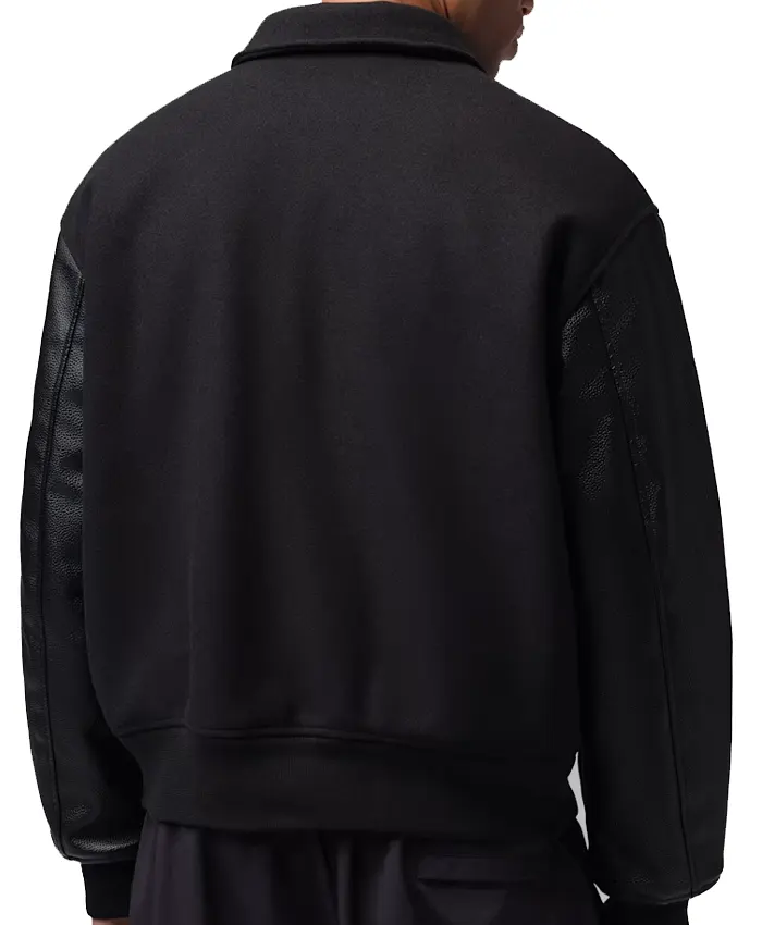 Shop Nike Men’s Jordan Flight Black Varsity Jacket
