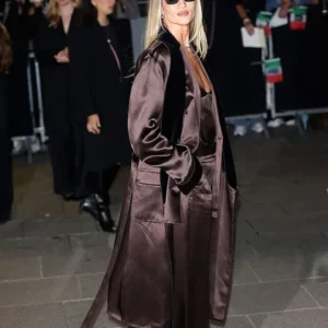 Shop Paris Fashion Week Rosie Huntington Whiteley Satin Coat