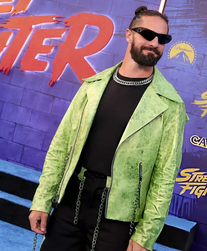 Shop Street Fighter Premiere Blue Carpet Seth Rollins Jacket