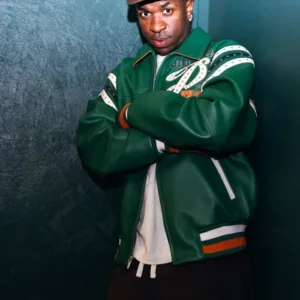 Shop Vini Jr. Pelle Pelle Soda Club Green Leather Jacket