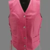 Side Lace-Up Leather Vest