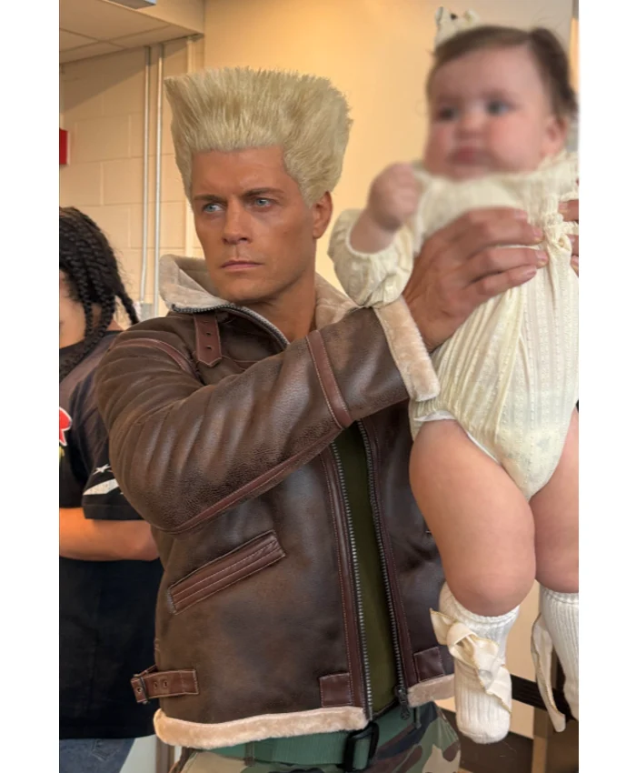 Street Fighter Brown Leather Jacket