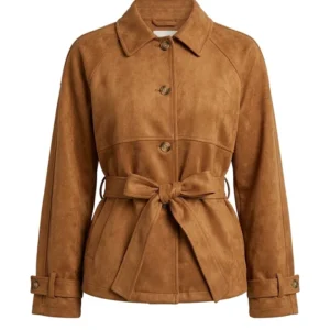 Stylish Brown Suede Outerwear