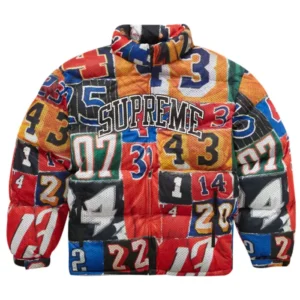 Supreme Mesh Jersey Multicolor Puffer Jacket