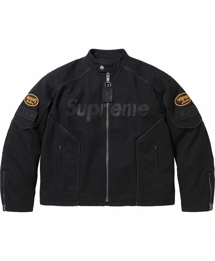 Supreme Vanson Leathers Cordura Black Cotton Jacket