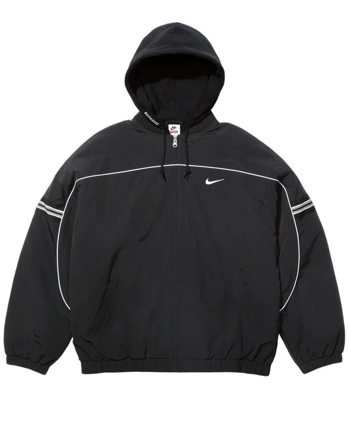 Supreme x Nike Black Nylon Hooded Jacket