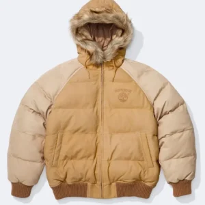 Supreme x Timberland Fur Hooded Suede Puffer Jacket