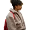 Suspicion Lydia West Sherpa Fur Crop Jacket