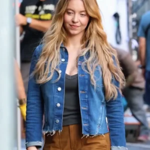 Sydney Sweeney Movie Set The Housemaid Secret Denim Jacket
