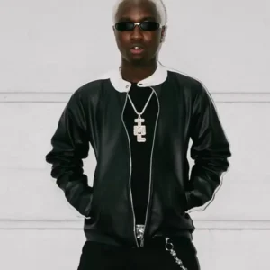 TML Vibez Black Leather Jacket