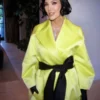 The Kardashians S08 Kris Jenner Yellow Wrap Coat