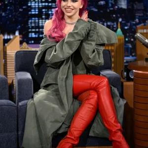 The Tonight Show Adéla Oversized Olive Green Coat