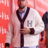 Travis Kelce Chiefs Game Arrival H Off-White Cardigan