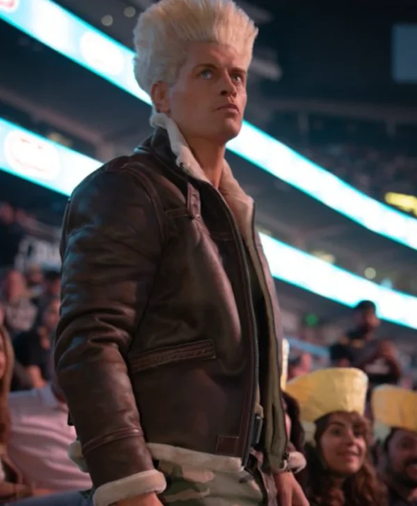 UFC 332 Brown Leather Jacket