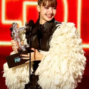 Get VMAs 2026 Lisa Fur Sleeves Leather Jacket