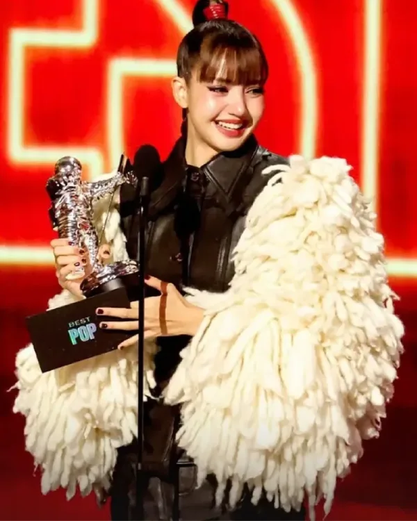 Get VMAs 2026 Lisa Fur Sleeves Leather Jacket