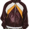 Washington Commanders Burgundy Leather Kru Track Jacket