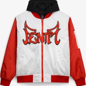 White Zip-Up Hooded Jacket