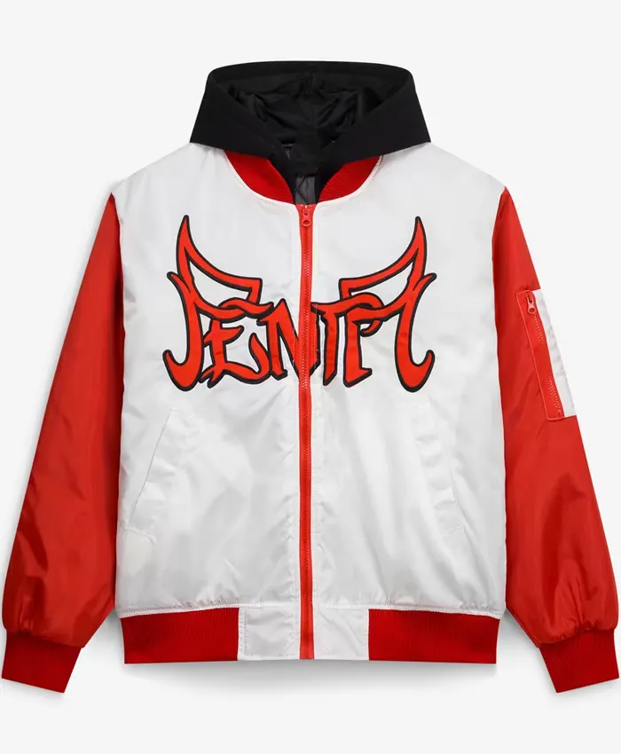 White Zip-Up Hooded Jacket