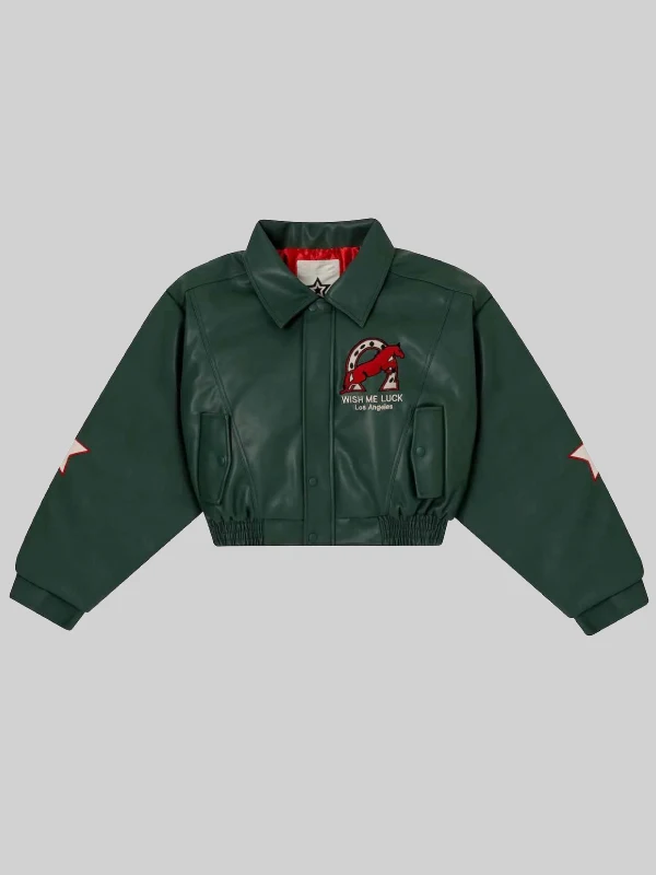 Wish Me Luck Green League Bomber Jacket
