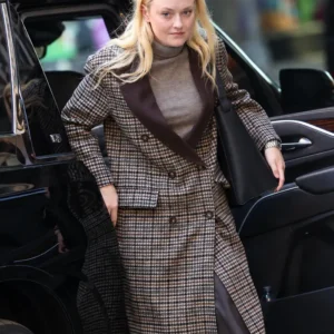 Womens Checked Wool Coat