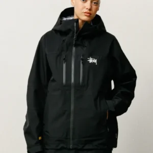 black Stussy Gore Tex Jacket