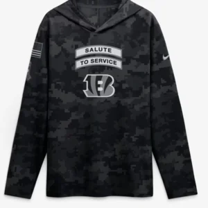 buy Bengals 2026 Salute to Service Hooded Long Sleeve T-Shirt