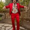 buy Eric Andre Street Fighter Premiere Red Satin Suit