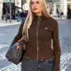 buy Kelehan Stonewashed Brown Jacket for sale
