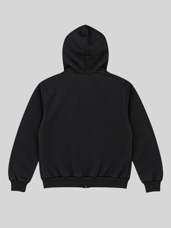 buy N0RTH4EVR Fawn Cropped Zip Black Hoodie