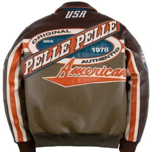 buy Pelle Pelle Racing Sport Brown Leather Jacket