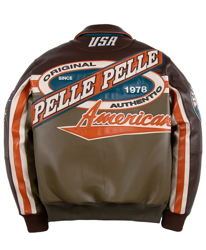 buy Pelle Pelle Racing Sport Brown Leather Jacket