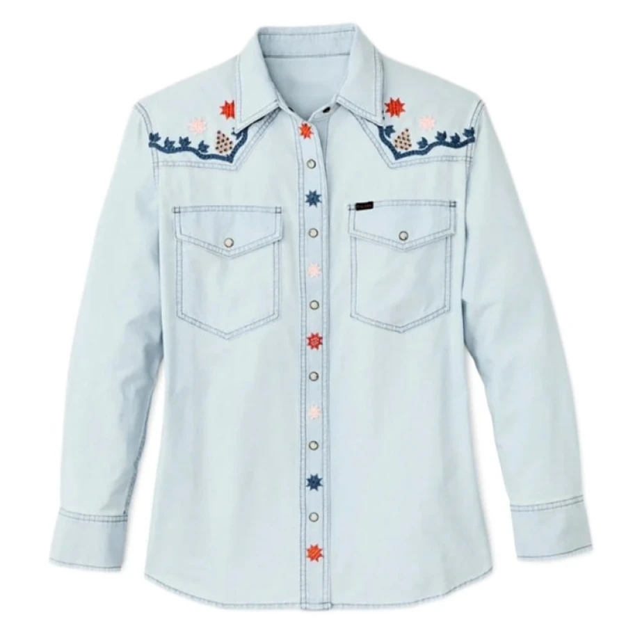buy now Baywatch 2027 Jessica Belkin Light Blue Denim Shirt