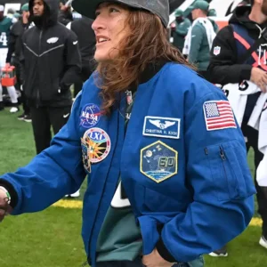 buy now Christina Koch NASA Eagles Blue Flight Jacket