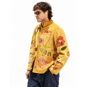 buy now Jacob Elordi Yellow Graphic Print Jacket