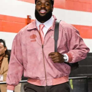 buy now Jared Verse Cleveland Browns Arrival Pink Bomber Jacket