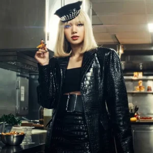 buy now LISA Tarantino Black Crocodile Leather Coat
