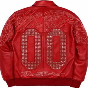 buy now Pelle Pelle x Opium Red Leather Bomber Jacket