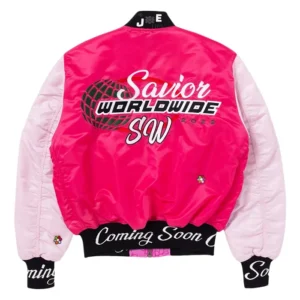buy now Savior Worldwide x Alpha Industries Pink Bomber Jacket