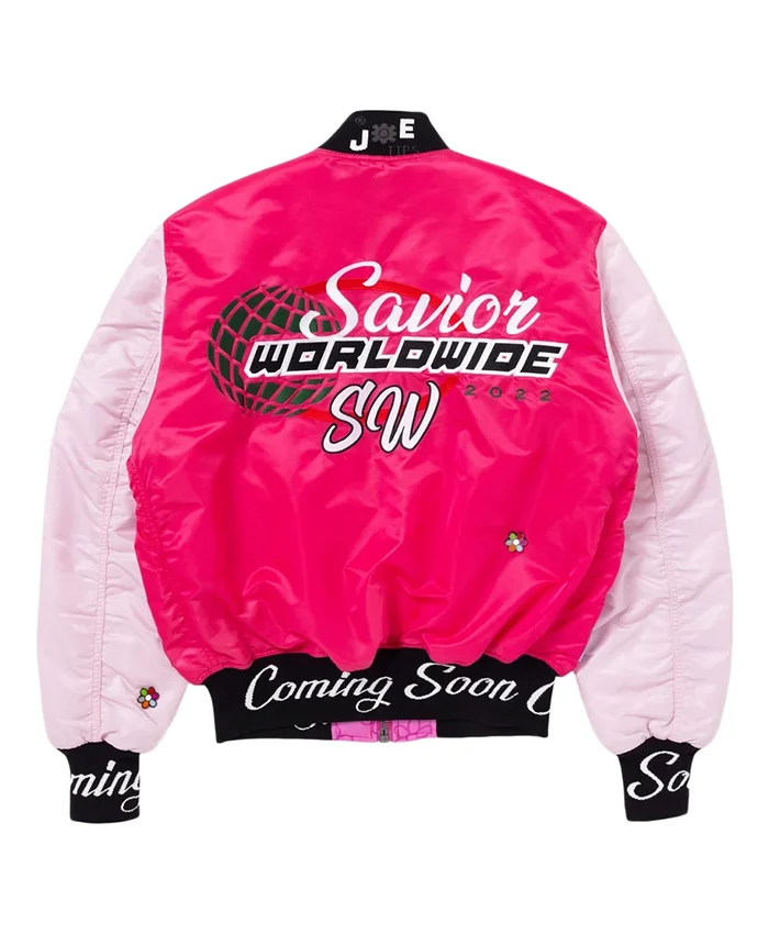 buy now Savior Worldwide x Alpha Industries Pink Bomber Jacket
