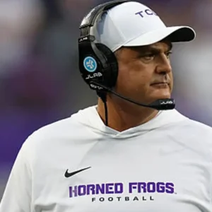 buy now Sonny Dykes 2026 TCU Horned Frogs Long Sleeve Hooded T-Shirt