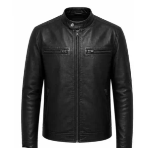 buy now Starbright Gbenga Akinnagbe Black Leather Jacket