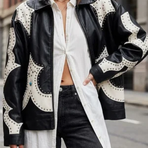 buy now The Equalizer S05 Delilah Studded Leather Jacket