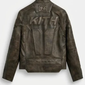 buy now Vintage Kith Distressed Leather Wayne Moto Jacket