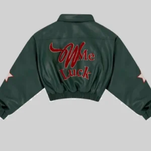 buy now Wish Me Luck Green League Bomber Jacket